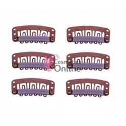 Clipsuri /Cleme Clip-On pentru extensii de 3,2 cm, 15 buc Cod: 02 - Maro (Saten)